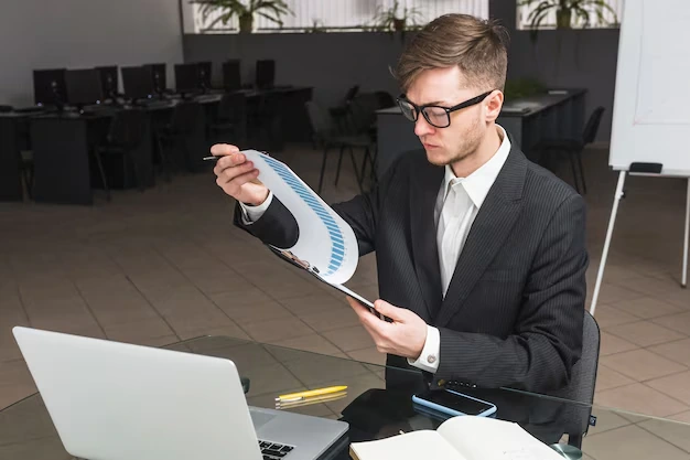 Pearl Lemon Accountants Professional reviewing financial reports during an HMRC audit