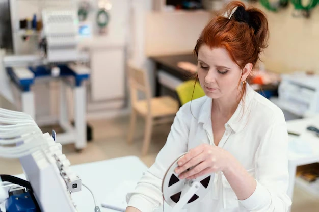 woman managing dental equipment costs